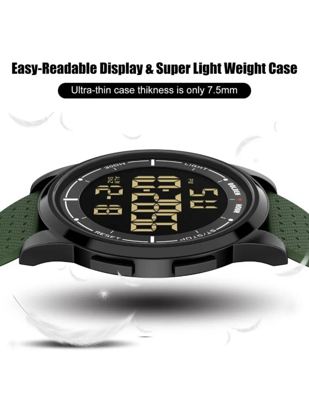 Ultra-Thin Minimalist Waterproof Digital Sports Watch | Wide-Angle Display